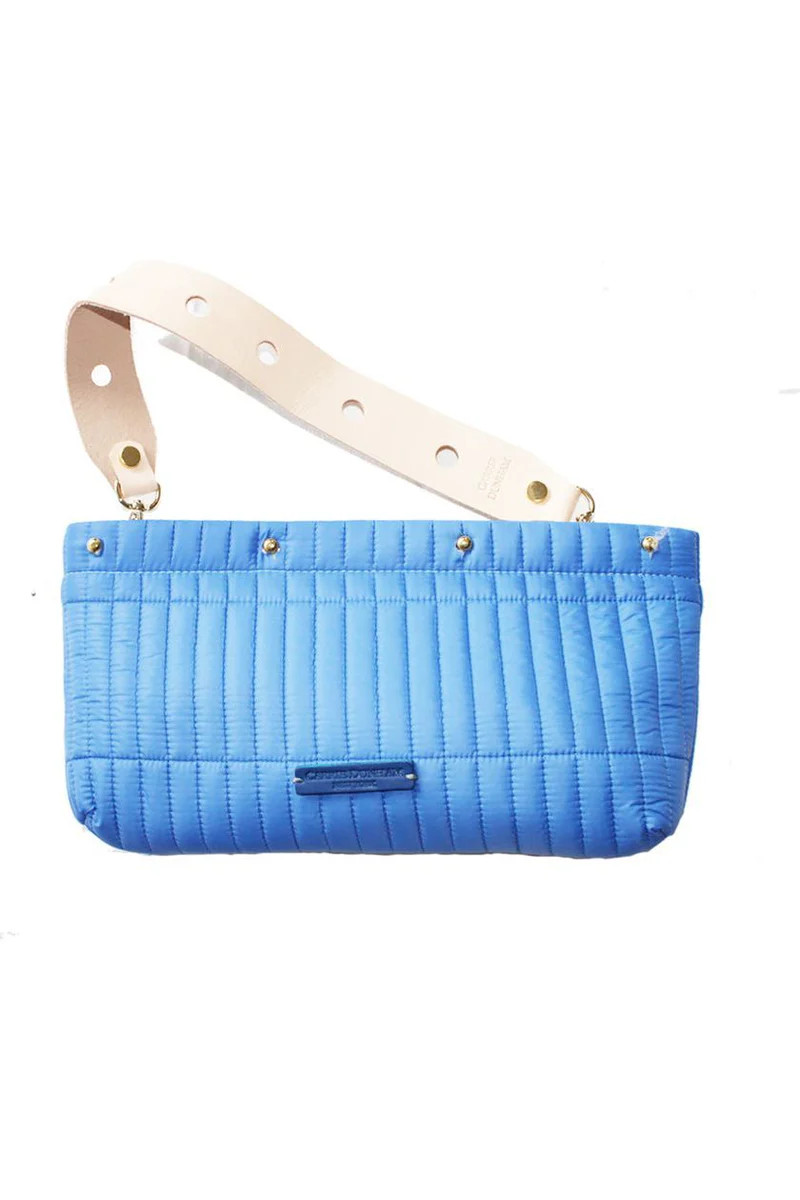 French Blue Quilted Nylon Clutch Cover | CARRIE DUNHAM