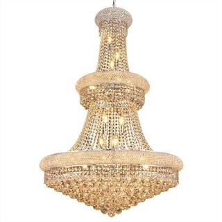 21-Light Chrome Crystal Chandelier Circle Round Chandelier for Dining Living Room Large Room etc. with Bulbs Included | The Home Depot