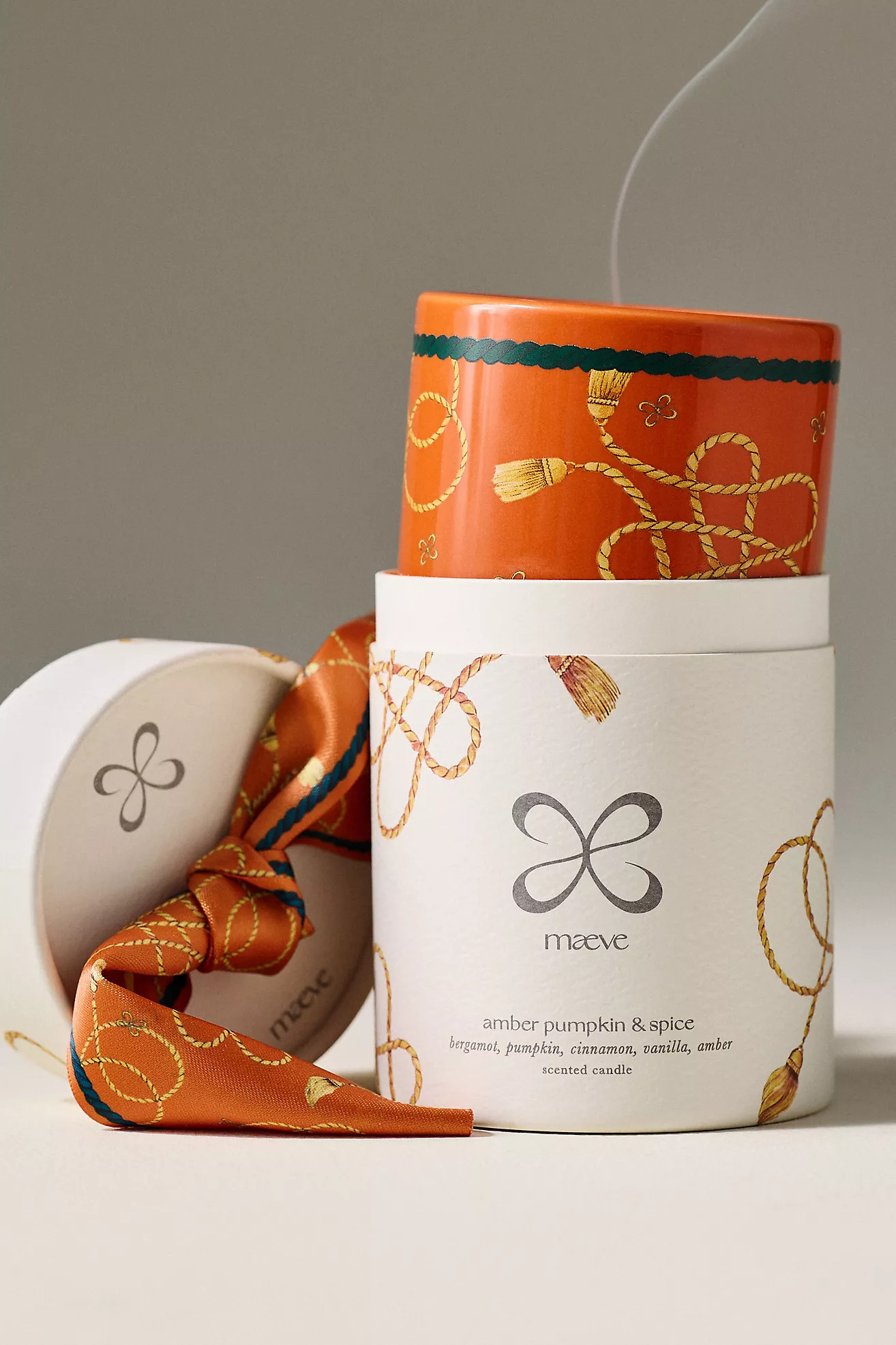 Maeve Scarf Amber Pumpkin & Spice Ceramic Candle | Anthropologie (US)