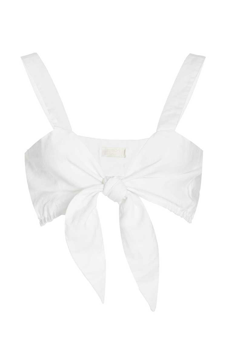 Exclusive Freida Tie-Front Linen Bra Top | Moda Operandi (Global)