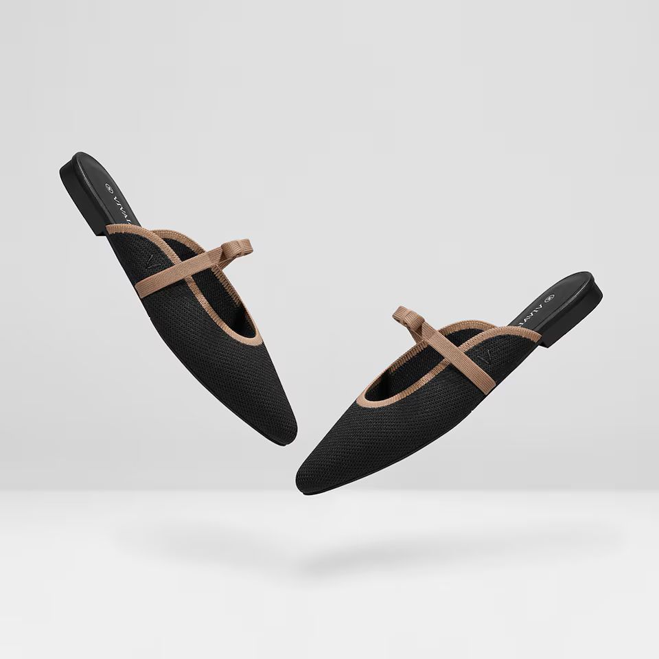 Pointed-Toe Bow Mules | VIVAIA