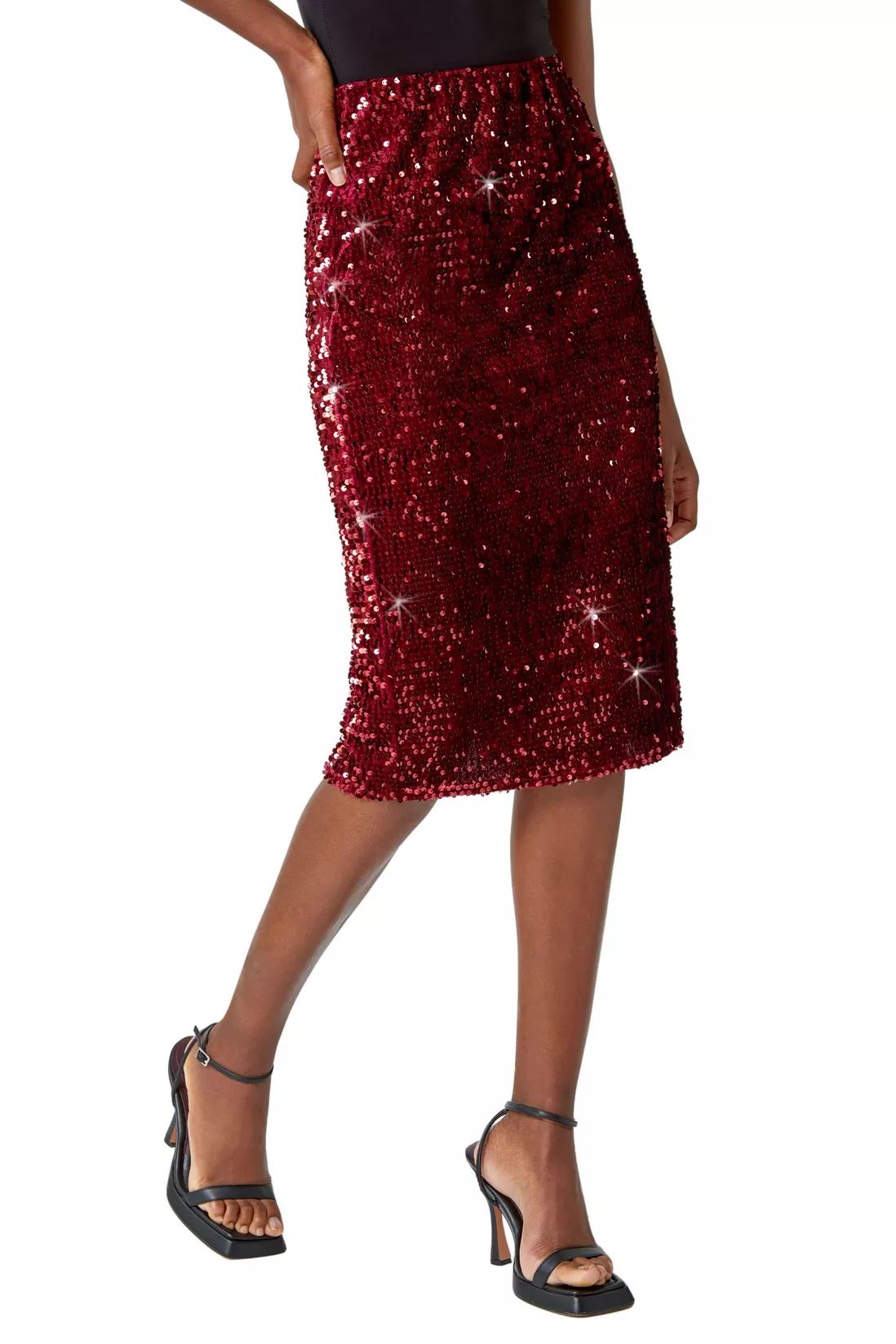 Skirts | Sequin Embellished Velour Stretch Skirt | Roman | Debenhams UK