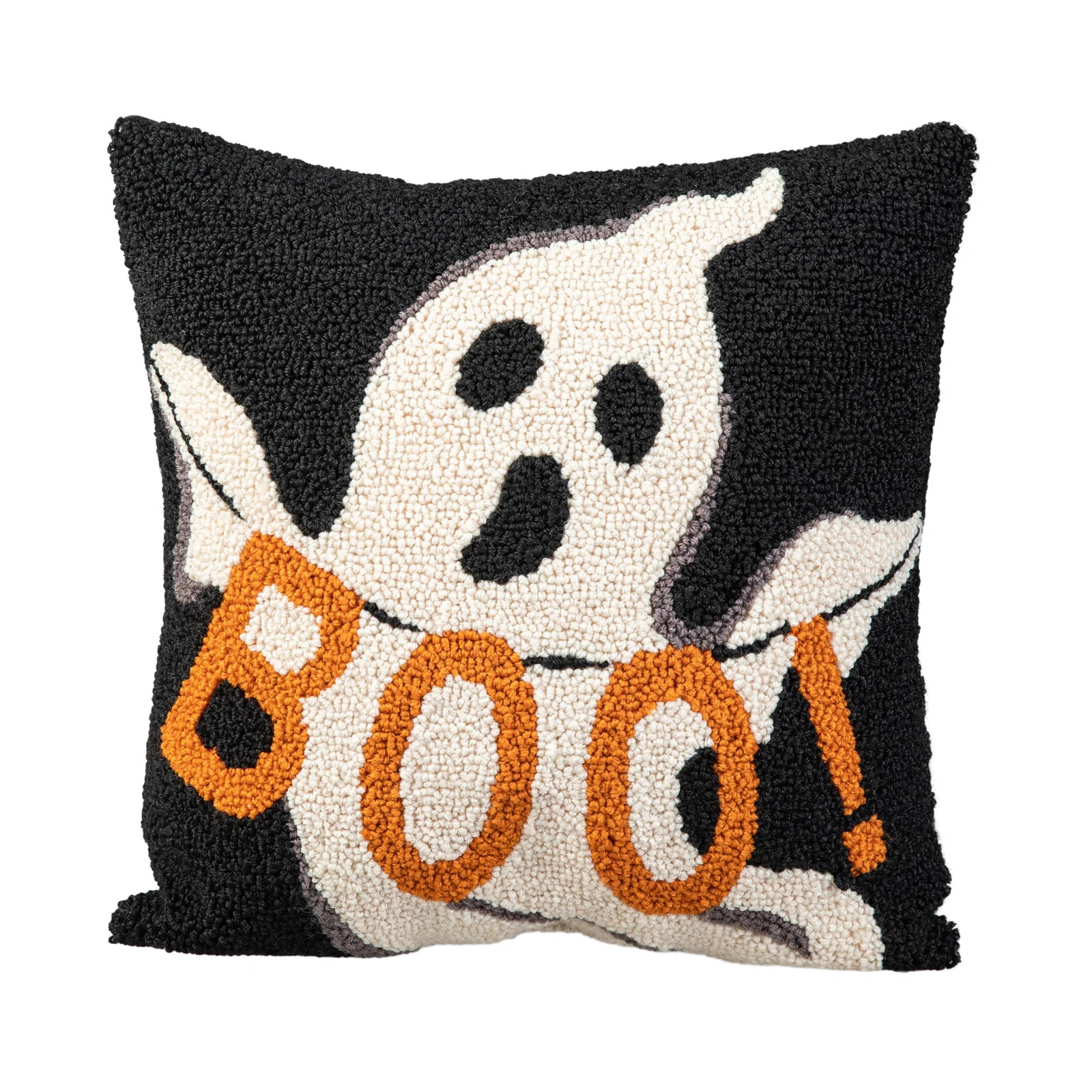 14"H Hooked Halloween Ghost "BOO" Pillow | Wayfair North America