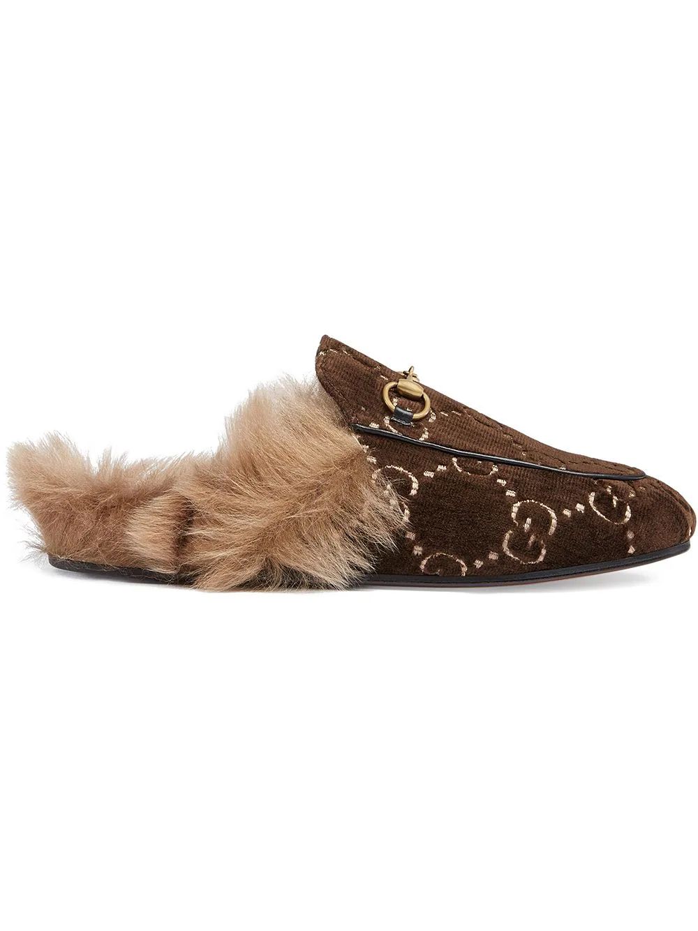 Gucci Princetown GG velvet slippers - Brown | FarFetch Global