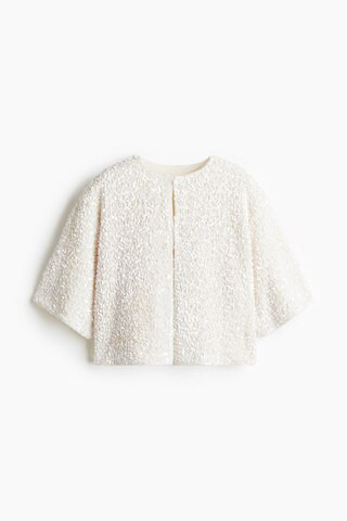 H & M - Sequined cardigan - White | H&M (UK, MY, IN, SG, PH, TW, HK)