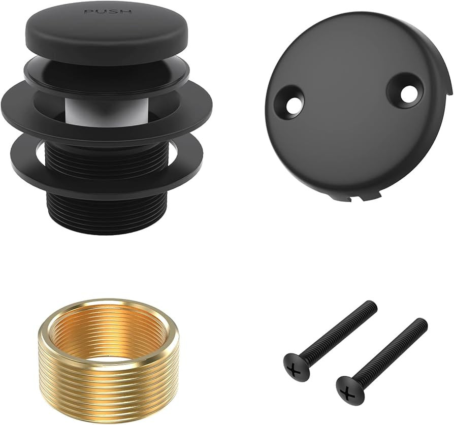 Matte Black Bath Tub Drain and Overflow Kit, Universal All Metal Tip-Toe Bathtub Drain Replacemen... | Amazon (CA)