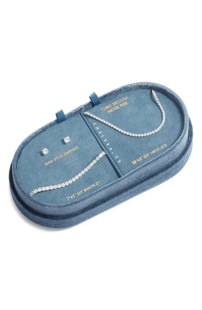 Cubic Zirconia Tennis Necklace, Bracelet & Earring Set | Nordstrom