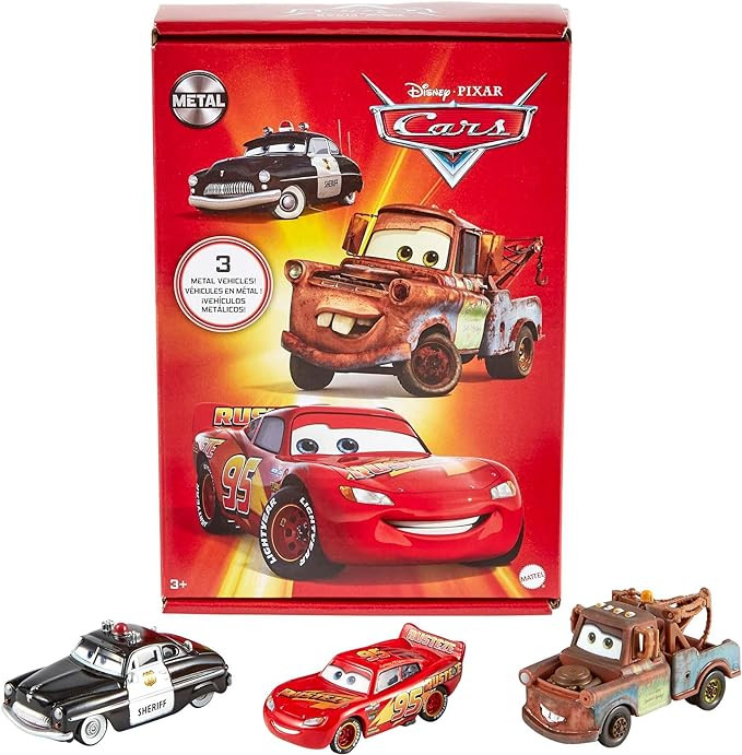 Mattel Disney and Pixar Cars Toys, Radiator Springs 3-Pack of Die-cast Toy Cars & Trucks with Lig... | Amazon (US)