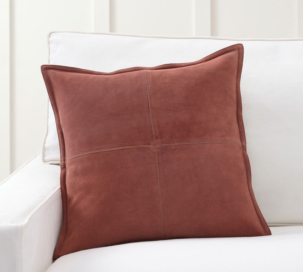 Pieced Suede Pillow Covers | Pottery Barn (US)