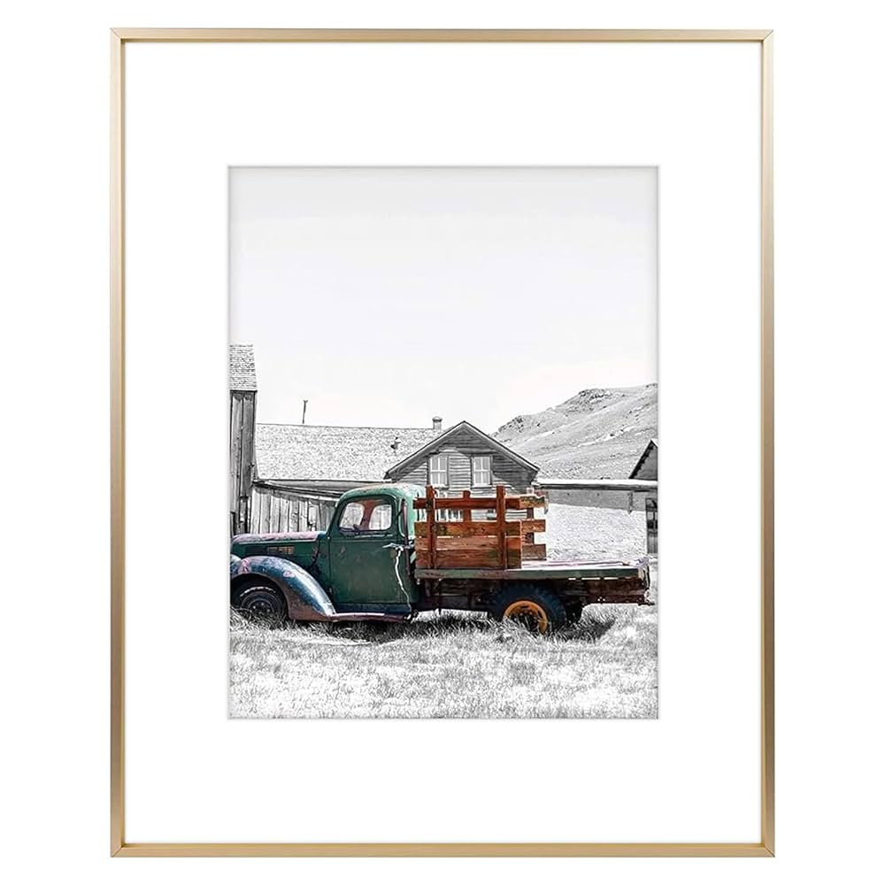 Golden State Art, 16x20 Gold Picture Frame Displays Photo 11x14 with Mat or 16 x 20 Without Mat f... | Amazon (US)