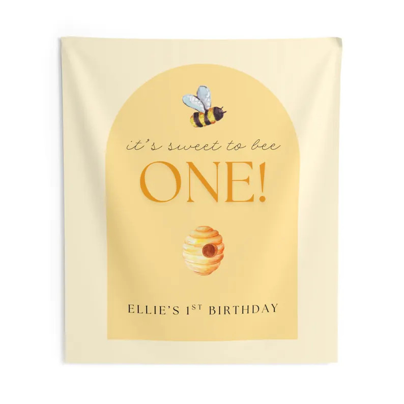 Sweet to Bee One Birthday Banner, Bee Themed 1st Birthday Party Decoration, Custom Kids Birthday ... | Etsy (US)