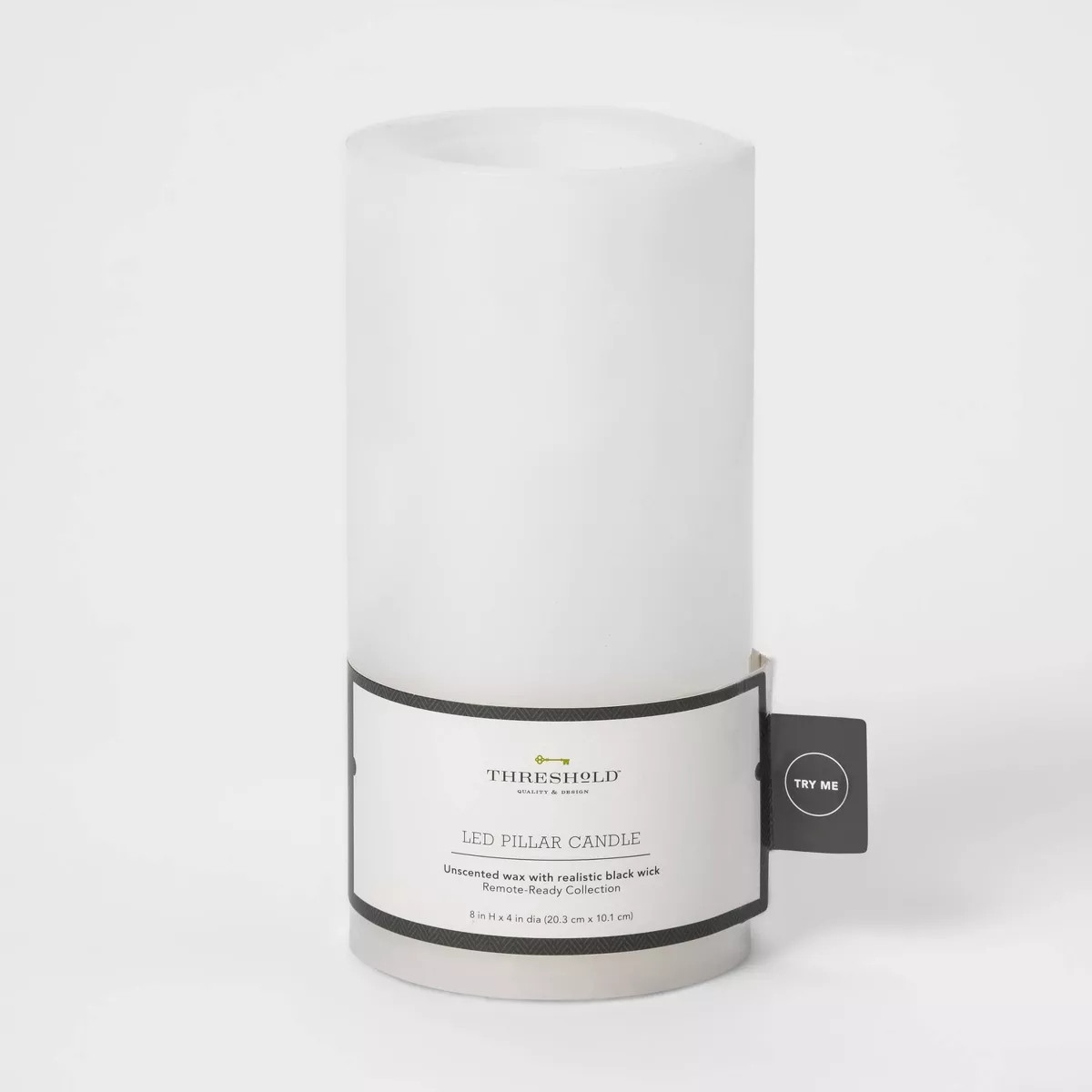 8" x 4" LED Flameless Black Wick Candle White - Threshold™ | Target