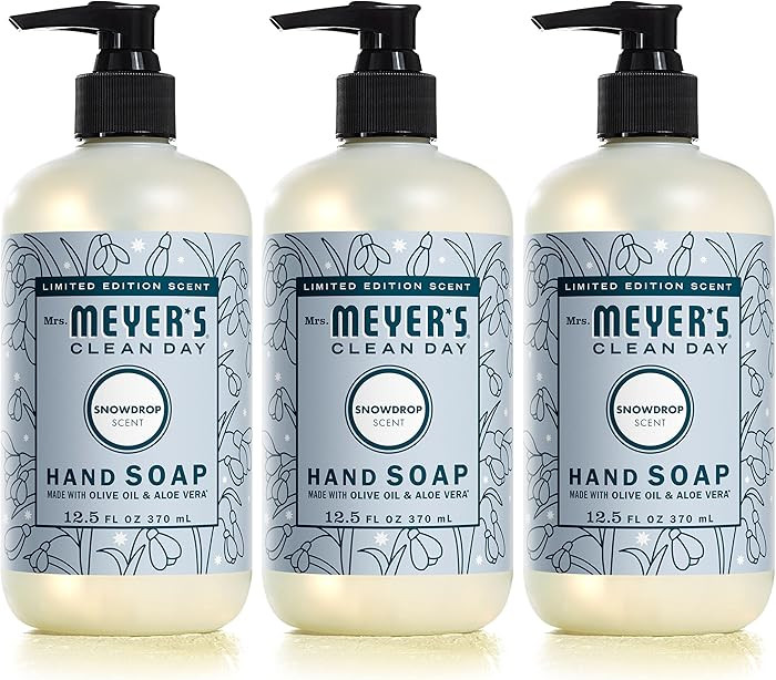 MRS. MEYER'S CLEAN DAY Hand Soap, Made with Essential Oils, Snowdrop, 12.5 fl. Oz (Pack of 3) | Amazon (US)