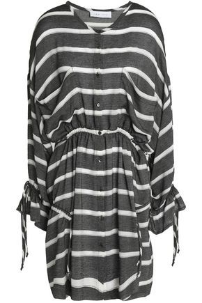 Striped woven mini dress | The Outnet Global