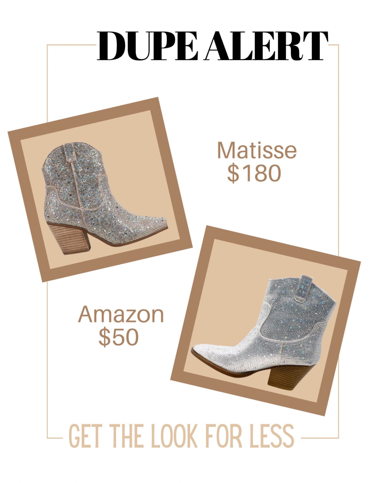Get the Look for Less!! Rhinestone boots 


Save vs splurge, shop the look for less, dupes, western outfits, western aesthetic, western fashion, cowgirl boots, cowgirl aesthetic, cowgirl boots outfit, country concert outfit, nashville outfit, nashville fashion, NFR inspo, NFR fashion, outfit inspo, western outfit inspo, Amazon fashion, Amazon finds, Amazon haul, Amazon dupes

#LTKsalealert #LTKFind #LTKstyletip
