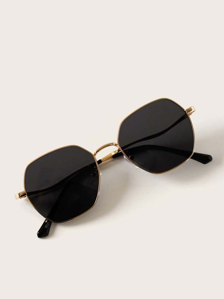 1pair Metal Frame Sunglasses With Case For Daily Life | SHEIN