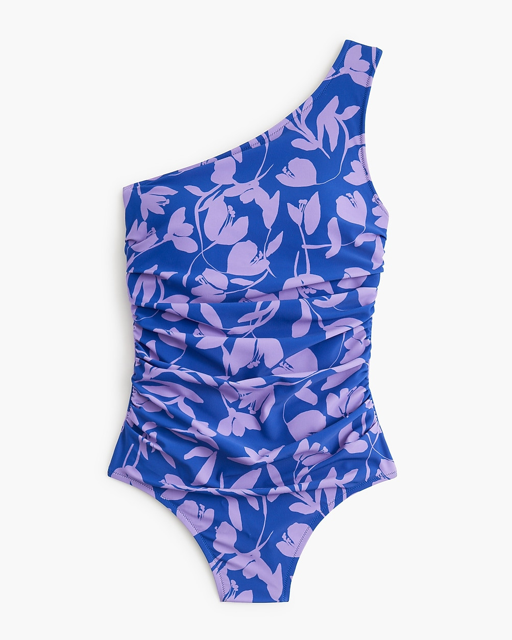 Printed ruched one-shoulder swimsuit | J.Crew Factory