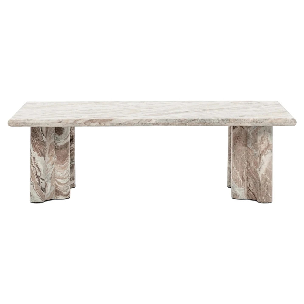 Elian Modern Classic Grey Marble Rectangular Coffee Table | Kathy Kuo Home
