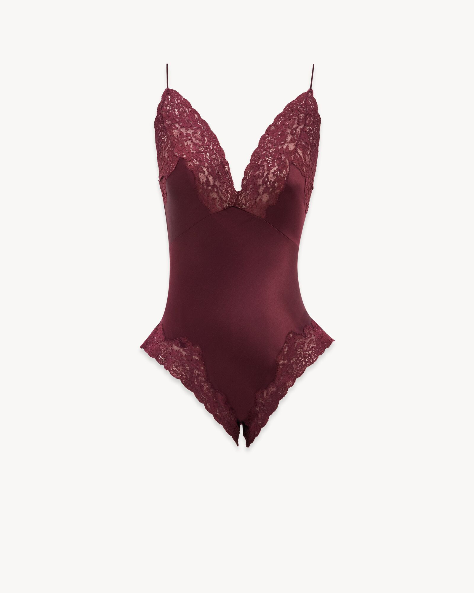 jumpsuit in silk satin and lace | Saint Laurent Inc. (Global)