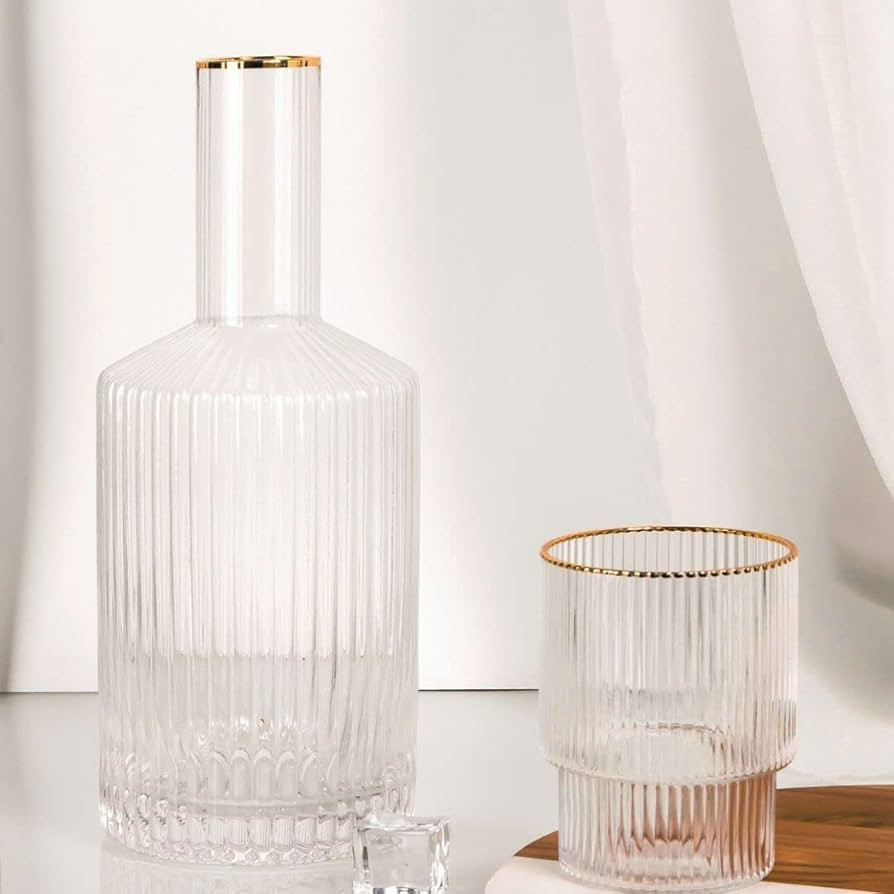 Glass Ribbed Carafe Set | Amazon (US)