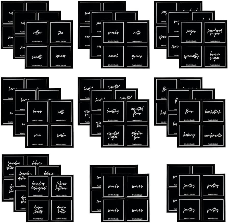 mDesign Kitchen Storage Preprinted Cursive Adhesive Labels for Jars, Canisters; Organize Containe... | Amazon (US)