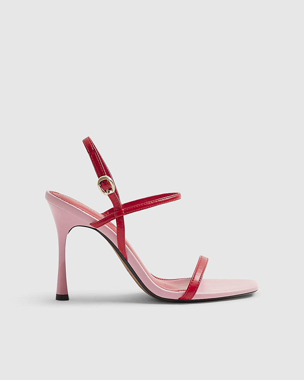Red Open Back Heeled Sandals | River Island UK & IE