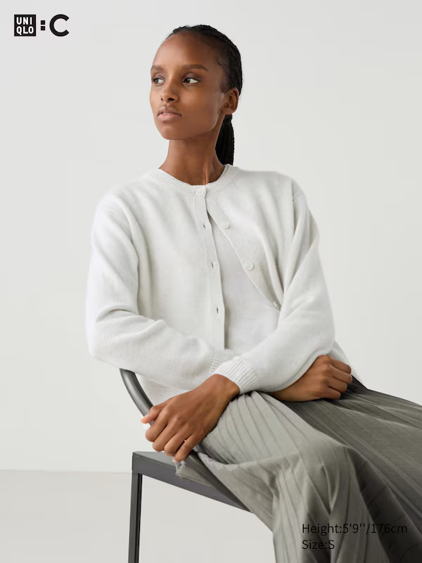 Kaschmir Strickjacke (Rundhals, kurz) | UNIQLO (DE)