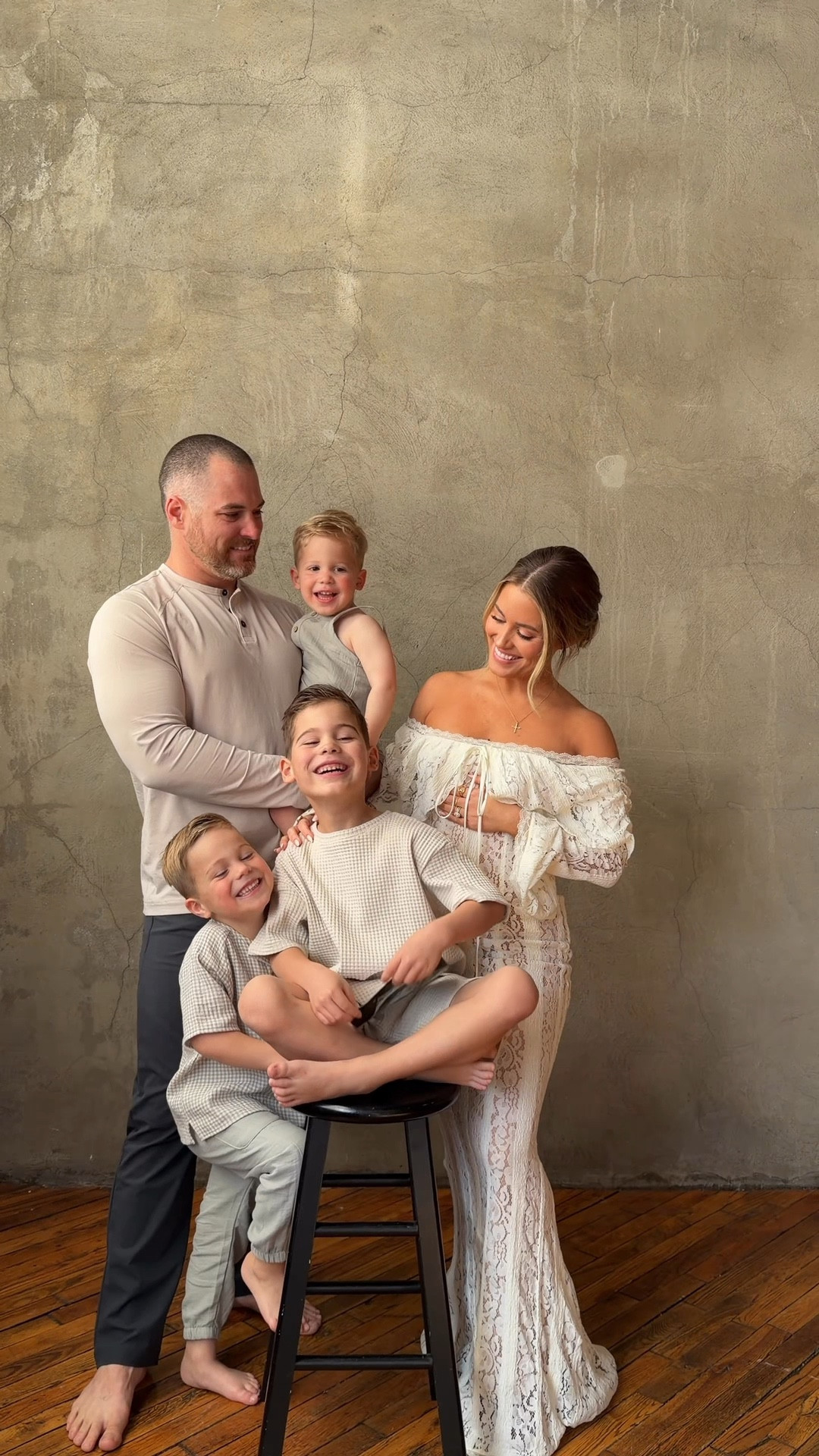 Sharing our outfit details- 

My dress is not linkable here in LTK, but it is from Miss Rosier and called the Émeline floral lace flared-cuff maxi dress in Neutrals. Wearing an XS- has some stretch to it, but would size up if you are wearing further along in pregnancy. 

Boy’s outfits linked! Gray’s H&M set runs big- he’s 6 years old in the size 5. Oliver & August’s outfits run tts!

Family outfits, coordinating looks, bump friendly, lace dress, maternity, spring outfit, boy outfit 


#LTKKids #LTKootd #LTKmomlife