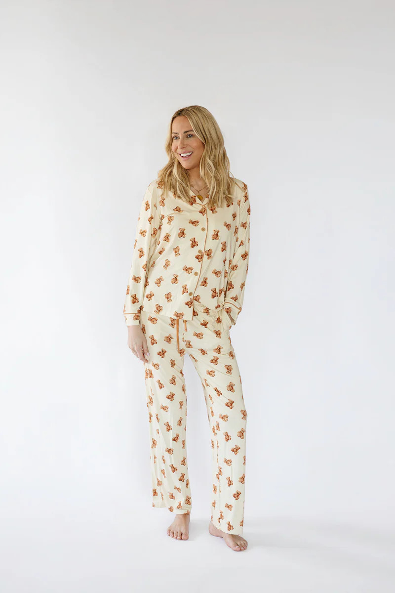 Teddy Bear Adult Pajama Pants | Sunset Snuggles