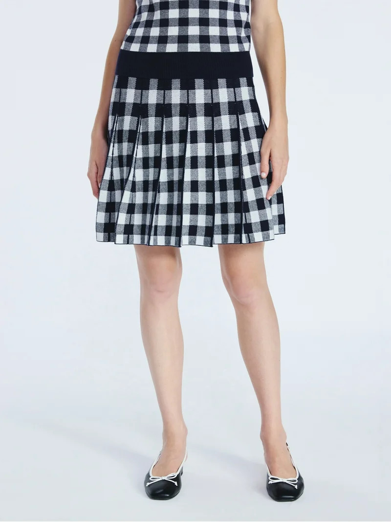 Free Assembly Women's Pleated Mini Sweater Skirt, Sizes XS-XXL | Walmart (US)