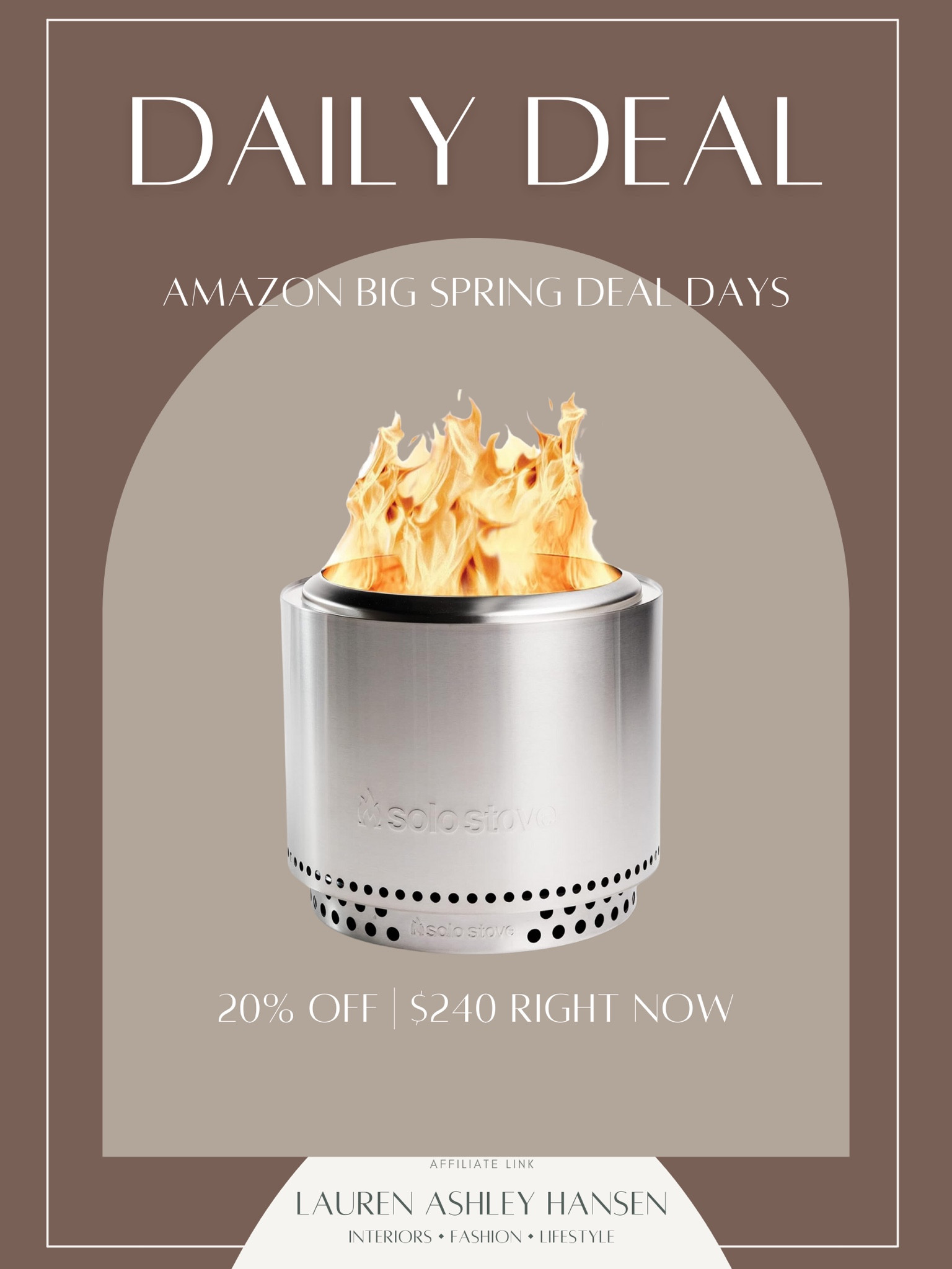 This awesome wood burning smokeless Solo Stove is on sale for Amazons spring sale event! It’s 20% off and is perfect for those upcoming nights spent on the patio! 

#LTKhome #LTKSeasonal #LTKsalealert