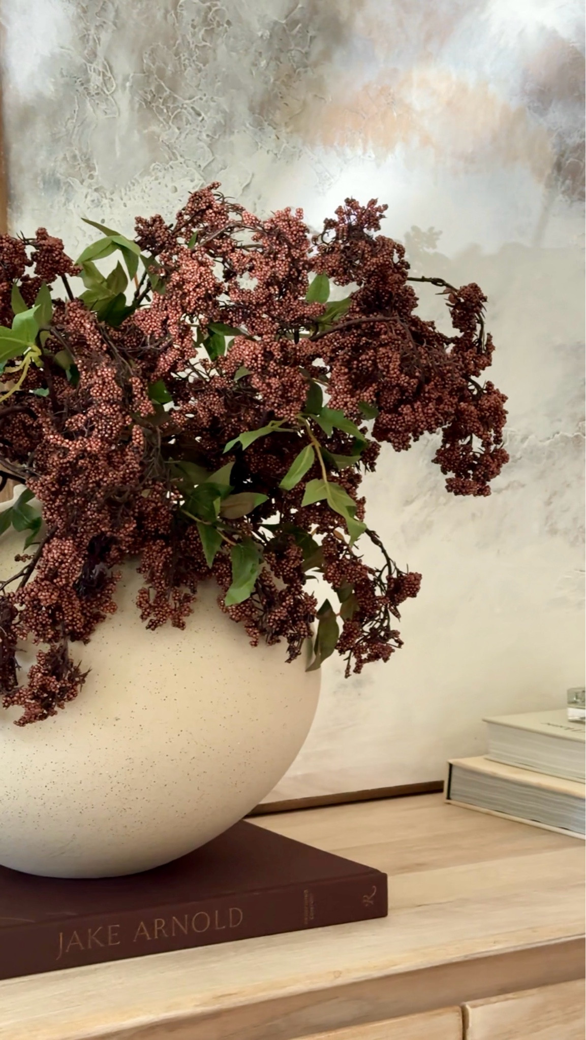 Fall is arriving early over here, and these Amazon berry stems might be one of my favorite finds yet. 🤎 They have the prettiest rich burgundy tone, incredible texture, and instantly give that designer, collected look without the designer price. Styled in my favorite ceramic vase for an easy transition into late summer and fall. #AmazonHome #FallDecor #AmazonFinds #NeutralHome #OrganicModern #ModernHome #DesignerStyle #HomeDecor #CozyHome #SeasonalDecor #FallStyling #FauxStems #HomeInspo #InteriorStyling

#LTKHome #LTKHome #LTKSeasonal