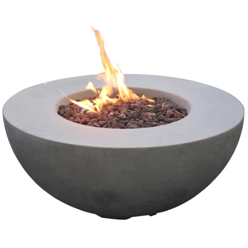 Lunar Bowl 42" Round Concrete Fire Pit Table | Wayfair North America