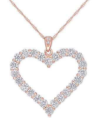 Lab-Grown Moissanite Heart 18 | Macy's