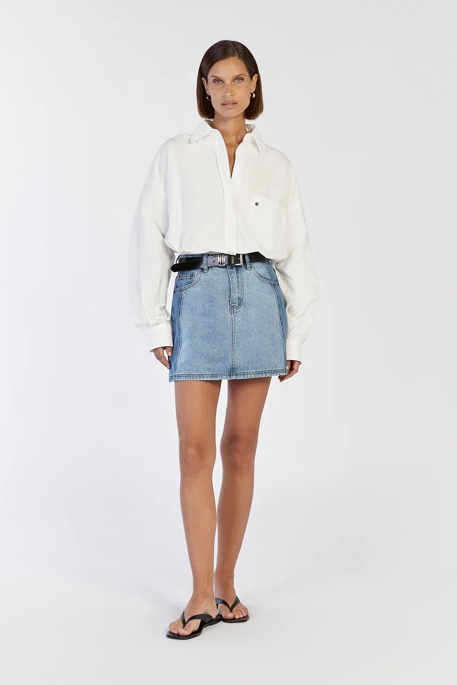 DALE 2 TONE DENIM SKIRT | DISSH