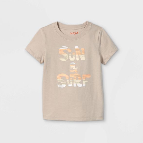 Toddler Boys' Sun and Surf Graphic Short Sleeve T-Shirt - Cat & Jack™ Cream | Target