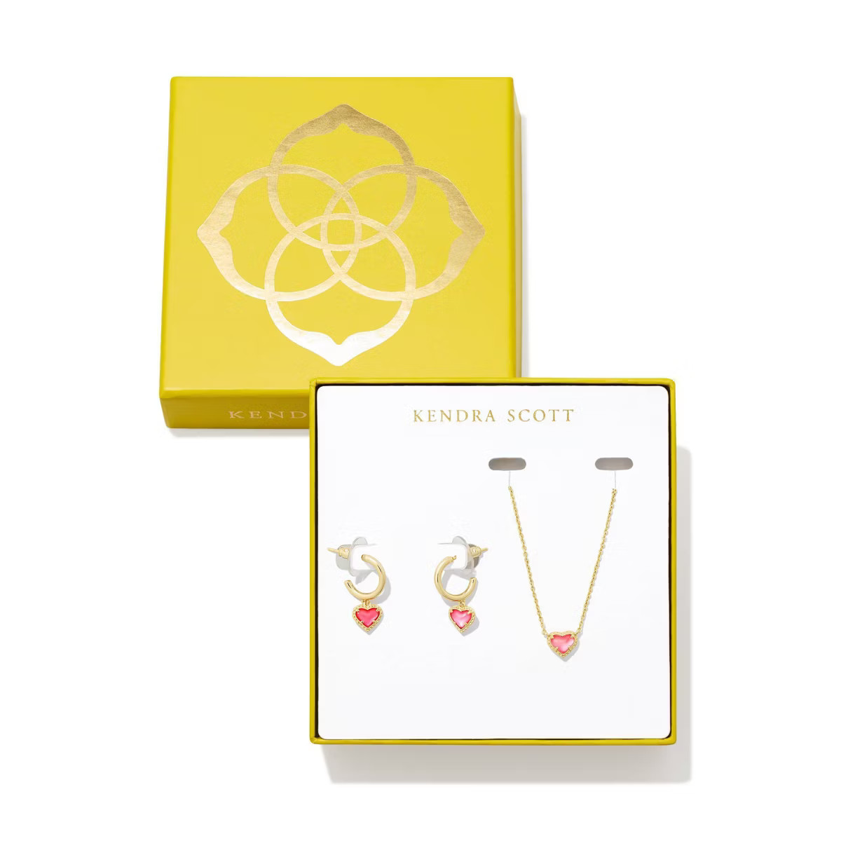Kendra Scott Anna Pendant Necklace And Huggie Earrings - Pink/Gold | Target