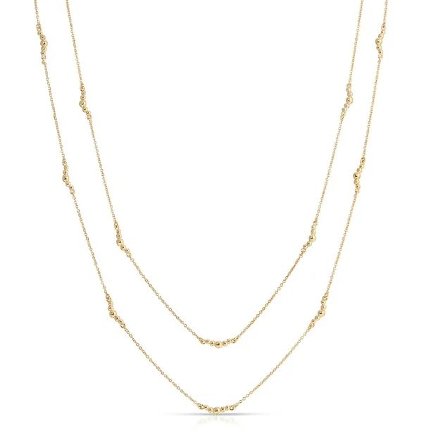 Michelle Campbell Jewelry Women's Dottie Gold Wrap Chain Necklace, Brass with 14k Yellow Gold Ove... | Walmart (US)
