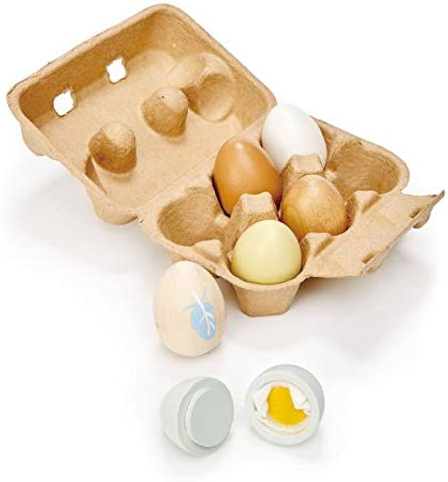 Tender Leaf Toys - Wooden Eggs - 7 Pieces Pretend Food Play Eggs Shopping Game Accessories with A... | Amazon (CA)