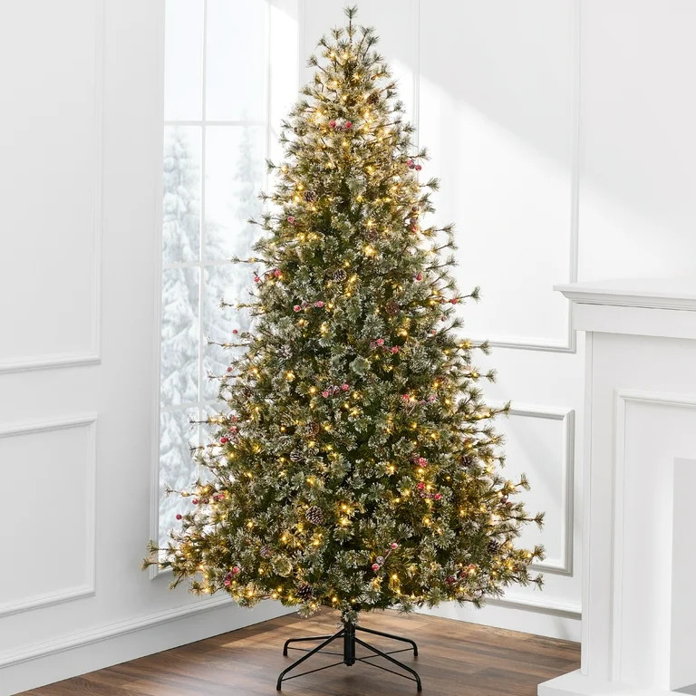Best Choice Products 6ft Pre-Lit Cashmere Christmas Tree, Premium Semi-Flocked Pre-Decorated Arti... | Walmart (US)