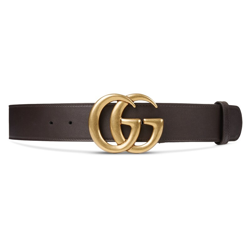 Leather belt with double G buckle | Gucci (US)