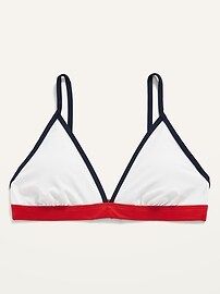 Two-Tone Triangle Bikini Swim Top for Women | Old Navy (US)