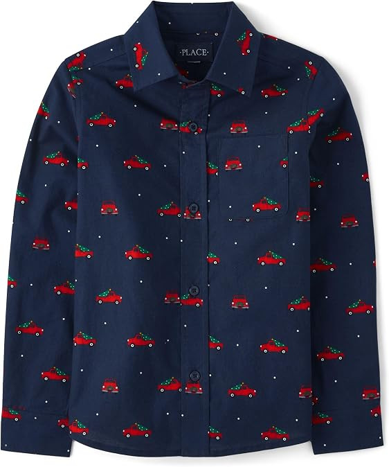 The Children's Place Baby Boys' and Toddler Poplin Long Sleeve Button Down Shirt | Amazon (US)