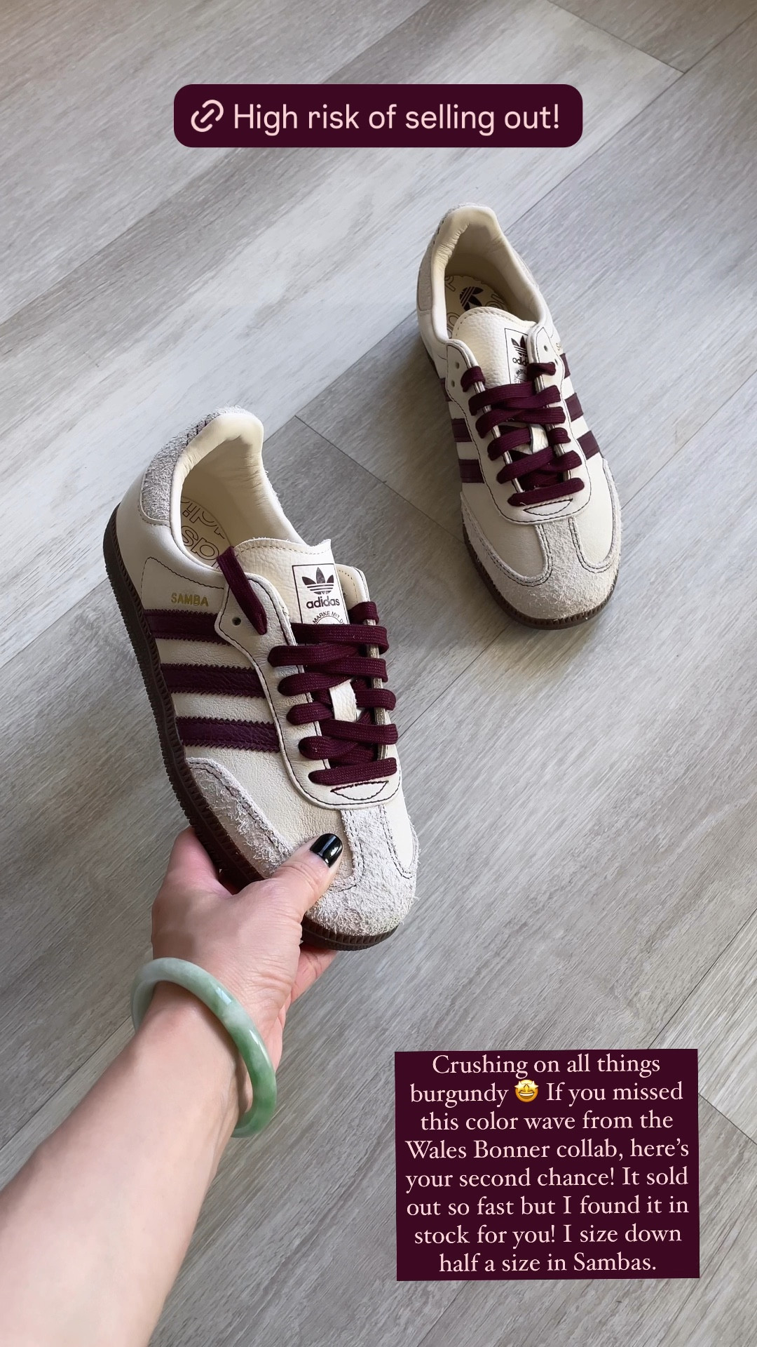 Crushing on all things burgundy 🤩 If you missed this color wave from the Wales Bonner collab, here’s your second chance! It sold out so fast but I found it in stock for you! I size down half a size in Sambas. 

Adidas Sambas, Adidas sneakers, burgundy, burgundy shoes, red shoes, fall outfit, The Stylizt 

#LTKBacktoSchool #LTKShoeCrush #LTKSeasonal