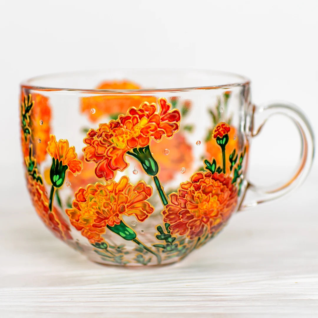 Personalized Birth Flower Mug, Hand Painted Floral Mug, Custom Birthday Flower Gift | Etsy (US)