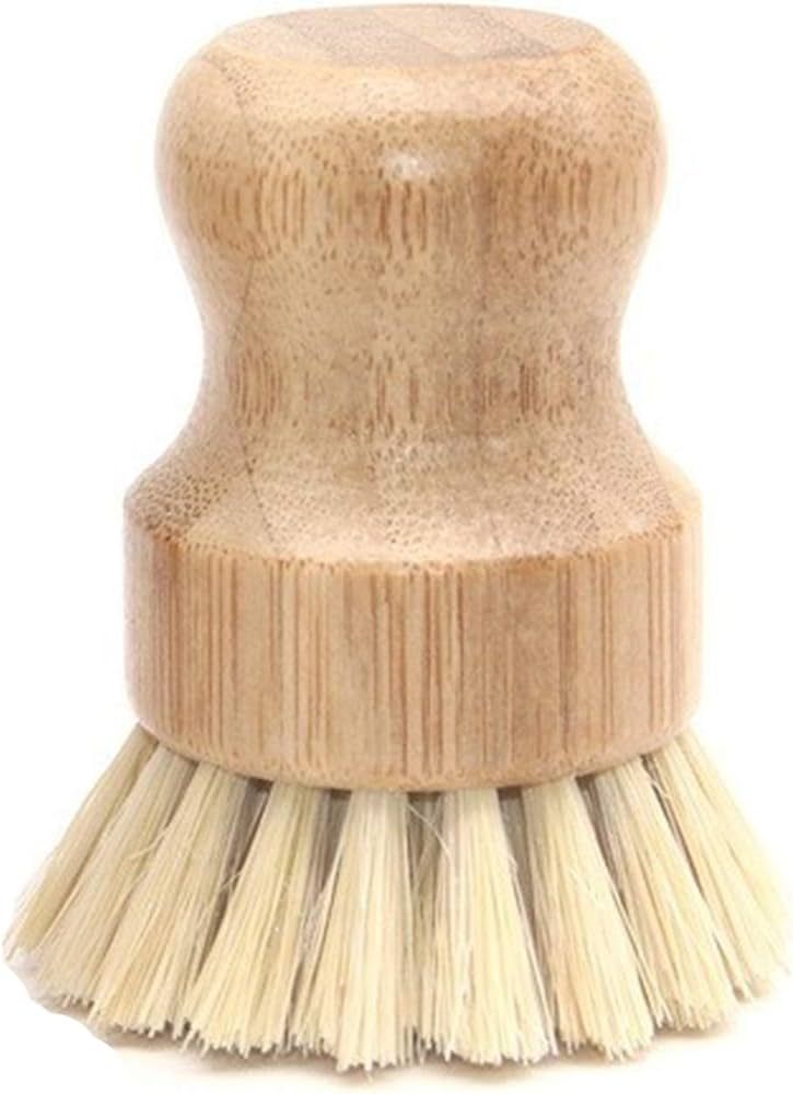 Natural Sisal Dish Washing Brush Bamboo Round Scrub Brush Pots Pans Vegetables Household Cleaning... | Amazon (US)