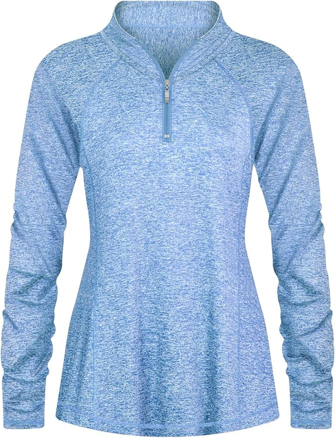 Luranee Womens Long Sleeve 1/4 Zip Pullover Athletic Hiking Running Workout Tops | Amazon (US)