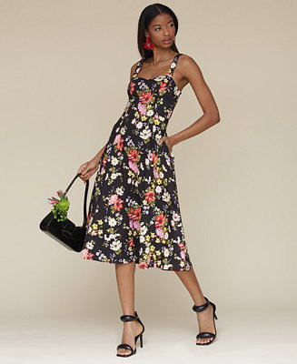 Women's Fit & Flare Floral-Print Dress | Macy's