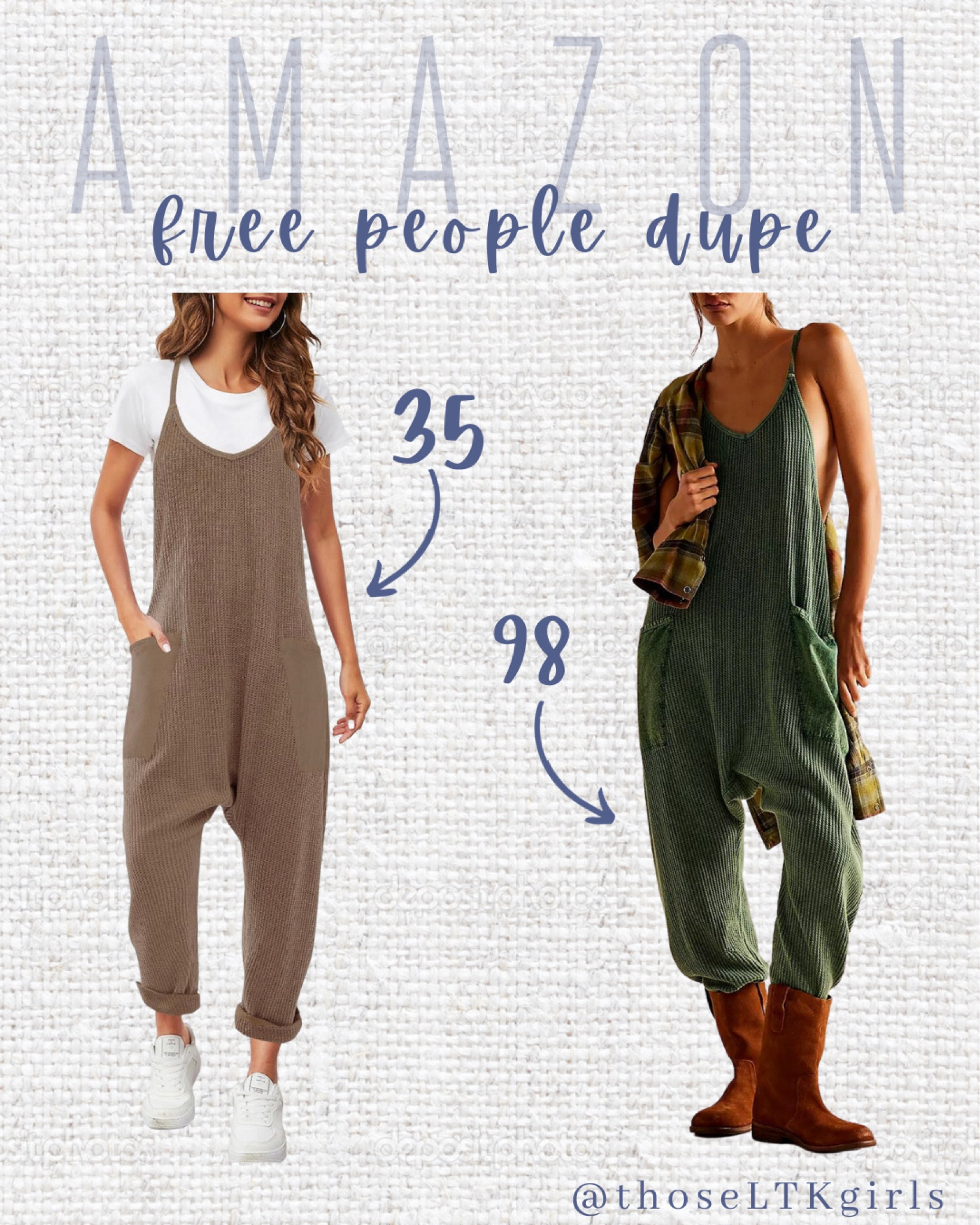 Amazon dupe of the Free People One Frankie Jumpsuit🤎 The famous Hot Shot Onesie but make it fall🍂




Free People Inspired, Jumpsuit, Fall Essential Style, Fall Outfit Inspiration, Affordable Amazon Find, Comfy Attire, Budget Friendly, Waffle Knit Onesie

#LTKSeasonal #LTKfindsunder50 #LTKstyletip
