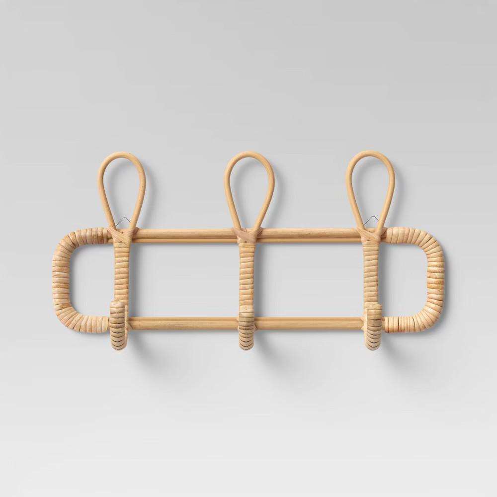 15"" x 7"" Rattan Wall Hooks Natural - Opalhouse | Target